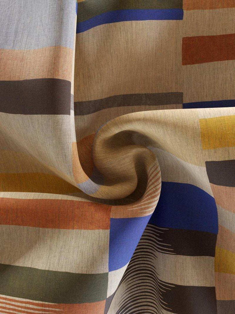Zimmer + Rohde Evasion flax linen fabric colour block design - British product