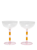 Fazeek stripe coupe cocktail glasses 140ml pair, imported from the UK