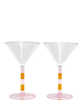 Fazeek stripe martini glasses set of 2 pink amber (British brand)