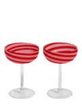 Fazeek swirl coupe cocktail glasses set of 2 red pink (British brand)