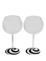 John Lewis Fazeek Swirl Wine Glasses, Set of 2, Black/White, 140ml- Buy online at McGrocer