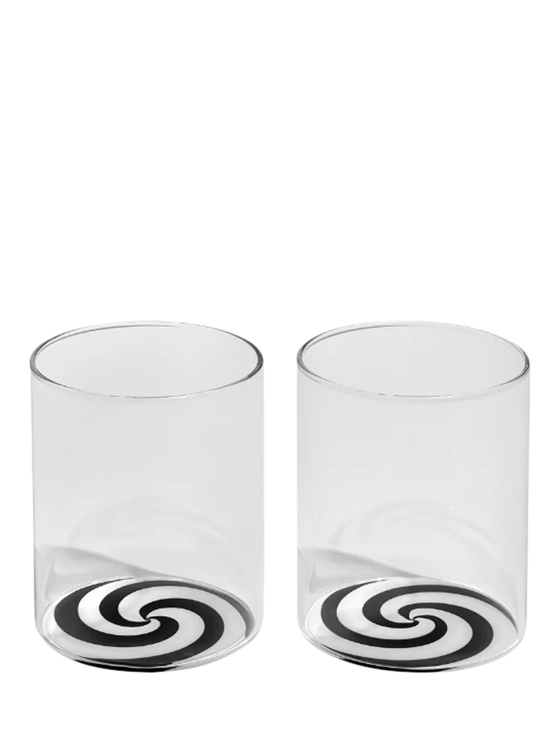 Fazeek glass tumbler set Black/White 250ml - British product
