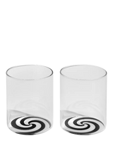 John Lewis Fazeek Swirl Glass Tumbler Black/White 250ml Set of 2- Buy online at McGrocer