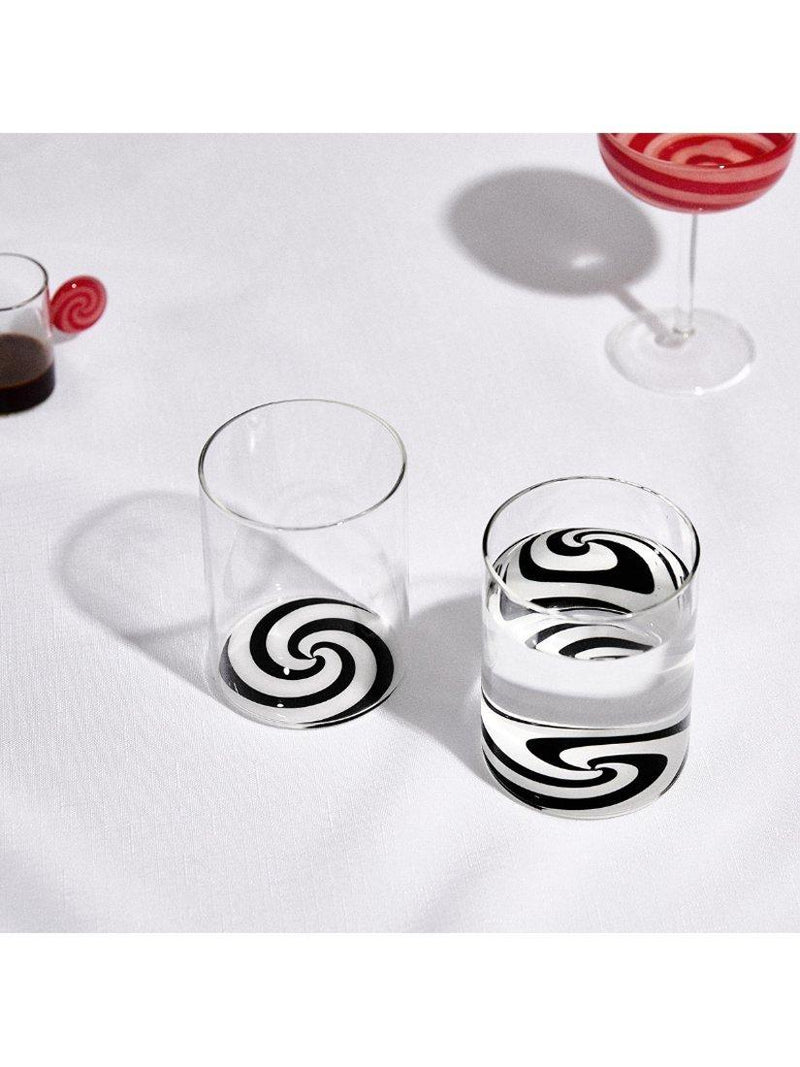 Fazeek glass tumbler set Black/White 250ml - British product