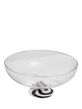 John Lewis Fazeek Swirl Glass Salad Bowl, Black/White, 25cm- Buy online at McGrocer
