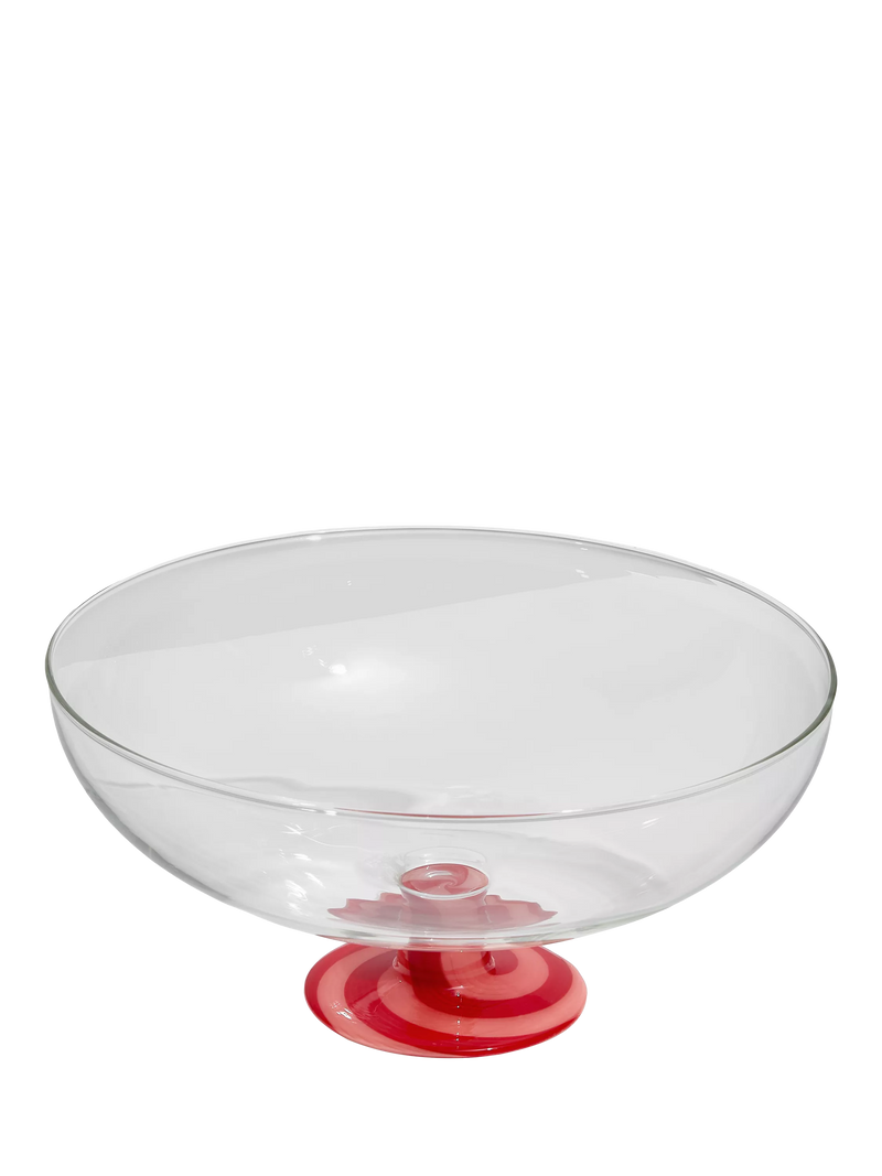 Fazeek swirl glass salad bowl red pink 25cm, UK version