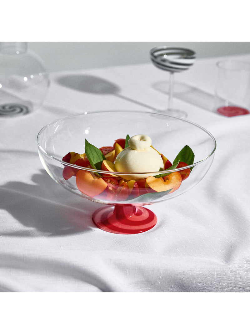 Fazeek swirl glass salad bowl red pink 25cm, UK version