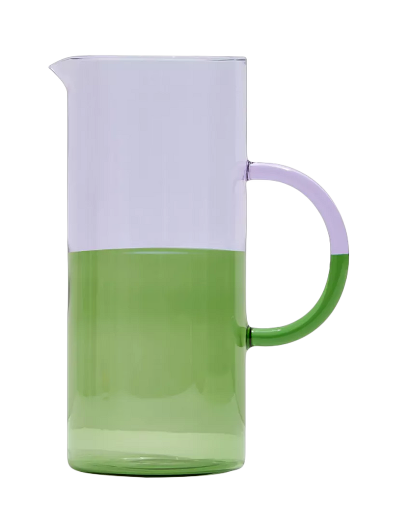 Fazeek two tone glass pitcher lilac green 2.1L, UK version