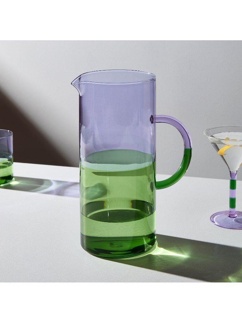 Fazeek two tone glass pitcher lilac green 2.1L, UK version