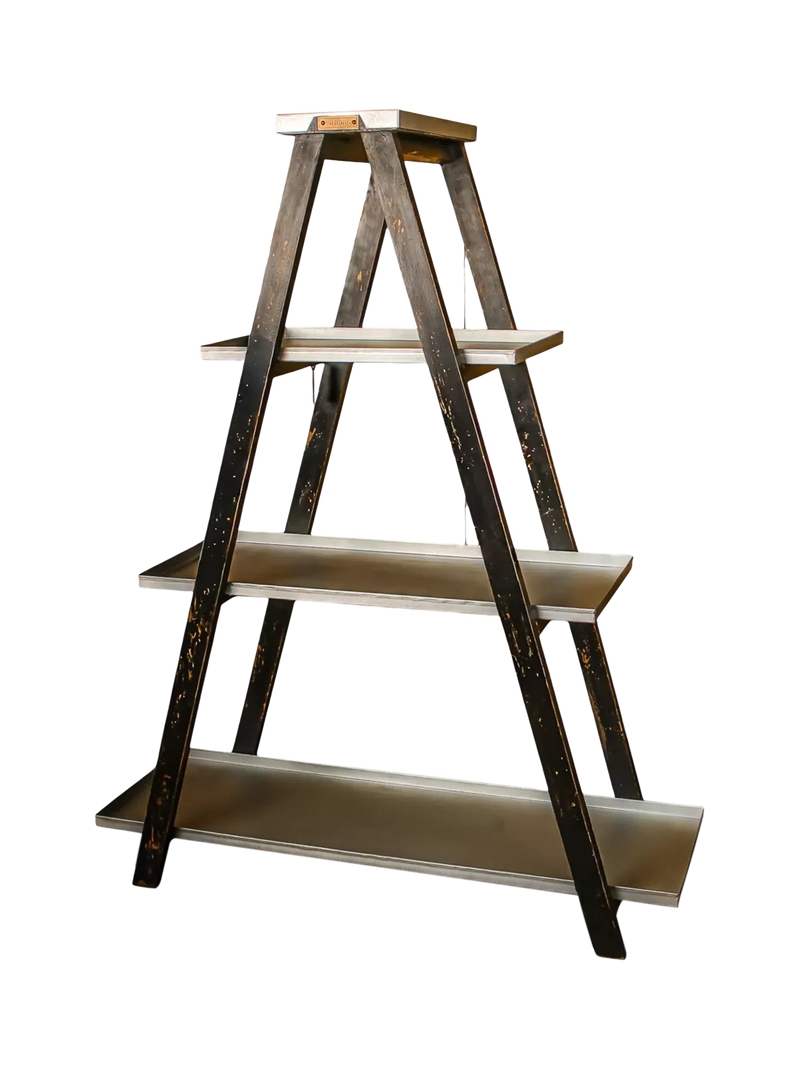 Wilstone 3-tier plant ladder mango wood galvanised steel - British product