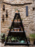 Wilstone 3-tier plant ladder mango wood galvanised steel - British product