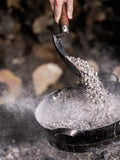 Kadai steel shovel and riddle with mango wood handle, UK version