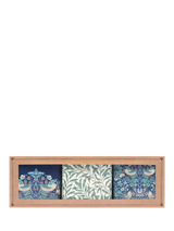 John Lewis William Morris Strawberry Thief and Willow Boughs Storage Tin Caddies, Set of 3, Blue- Buy online at McGrocer