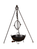 Kadai Cooking Tripod with bowl and roaster, BBQ tripod - British product