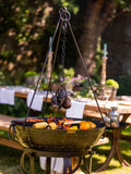Kadai Cooking Tripod with bowl and roaster, BBQ tripod - British product