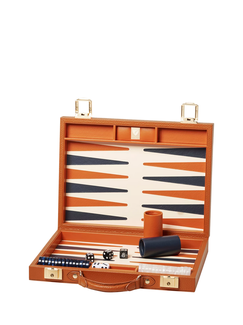Aspinal of London leather backgammon set 13-inch, UK version