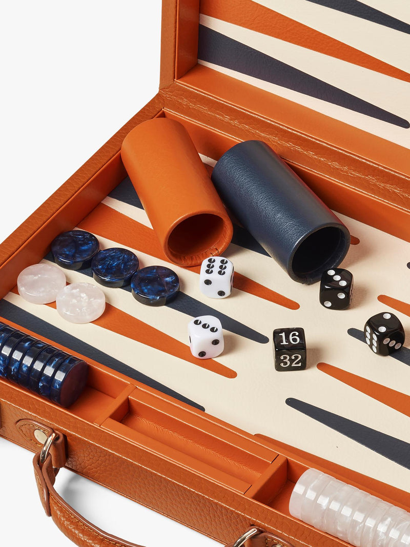 Aspinal of London leather backgammon set 13-inch, UK version