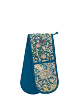 John Lewis Museums & Galleries V&A Trent Organic Cotton Double Oven Glove, Blue/Multi- Buy online at McGrocer