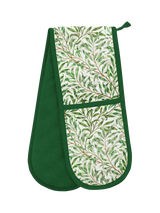 John Lewis Museums & Galleries V&A William Morris Willow Boughs Organic Cotton Double Oven Glove, Green- Buy online at McGrocer