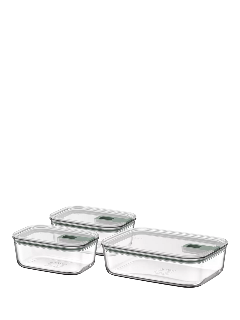 Mepal EasyClip 3-piece glass container set 2x700ml 1x1500ml - British product