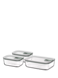 Mepal EasyClip 3-piece glass container set 2x700ml 1x1500ml - British product