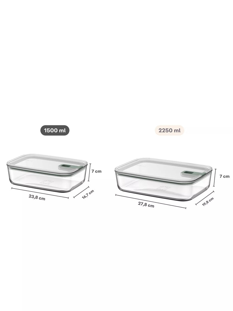 Mepal EasyClip oven safe glass storage container 1.5L - British product