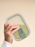 Mepal EasyClip glass storage container 2.25L Nordic Sage, imported from the UK