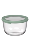 Mepal Cirqula round glass food storage container 1L Nordic Sage, imported from the UK