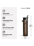 Hydro Flask 709ml vacuum insulated water bottle with straw cap (British brand)