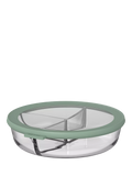 Mepal Cirqula glass meal tray Nordic Sage three compartments (British brand)