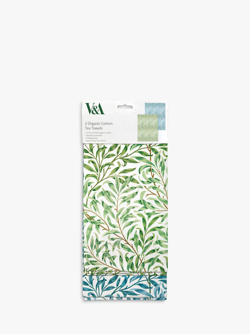 V&A William Morris organic cotton tea towel set of 2 (British brand)