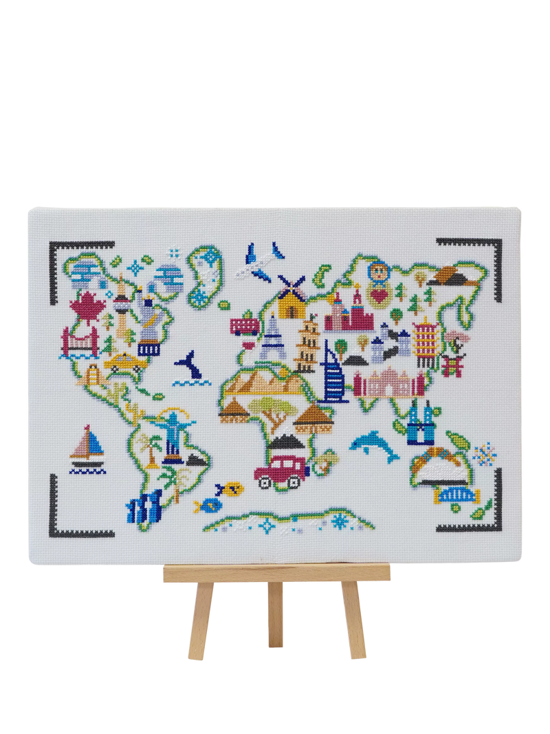 Caterpillar Cross Stitch Adventure Awaits cross stitch kit 33x23cm, UK version