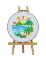 John Lewis Caterpillar Cross Stitch Coastal Peaks Cross Stitch Kit (13x13cm)- Buy online at McGrocer