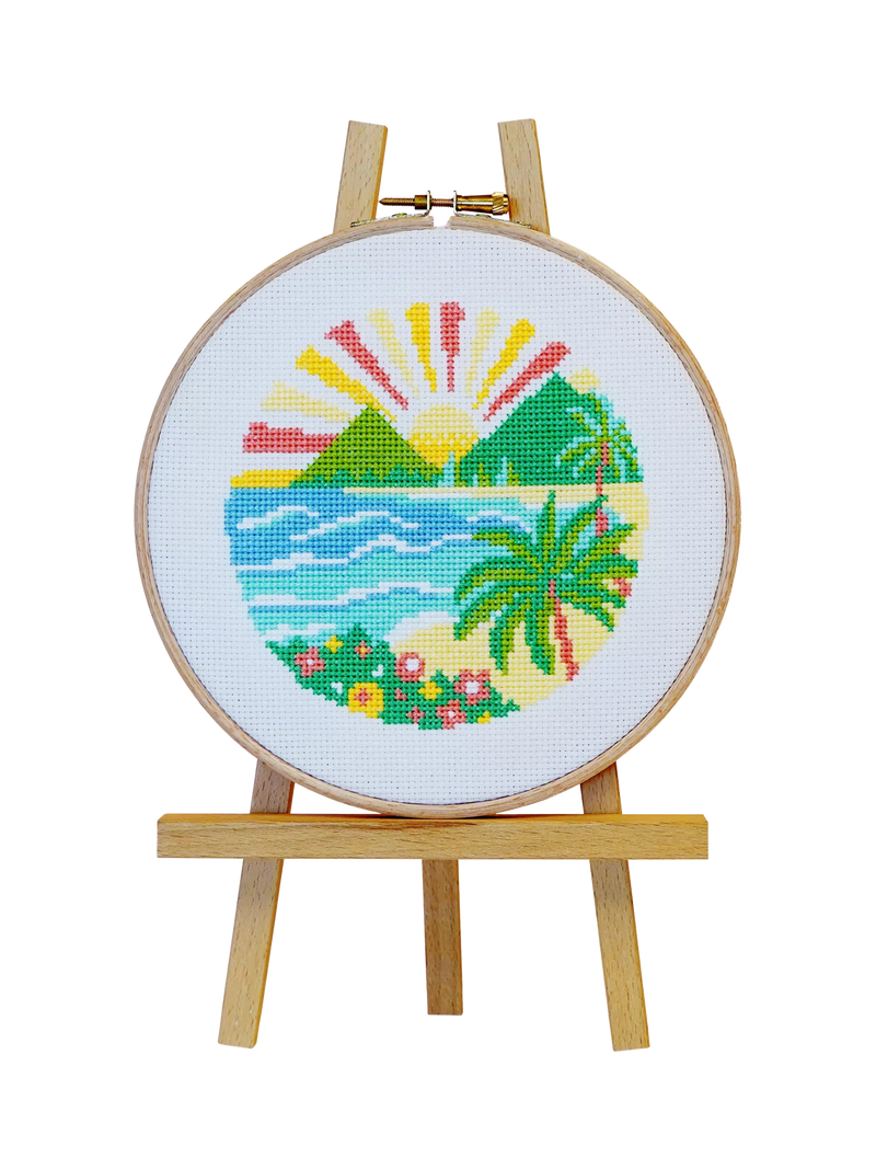 Caterpillar Cross Stitch coastal peaks cross stitch kit, imported from the UK