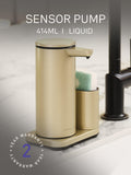 Simplehuman rechargeable soap dispenser with caddy gold (British brand)