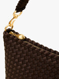NAGHEDI woven half moon shoulder bag, imported from the UK