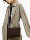 NAGHEDI Soho Woven Envelope Crossbody Bag, imported from the UK
