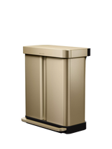 John Lewis Simplehuman Recycling Liner Pocket Pedal Bin, Gold, 58L- Buy online at McGrocer