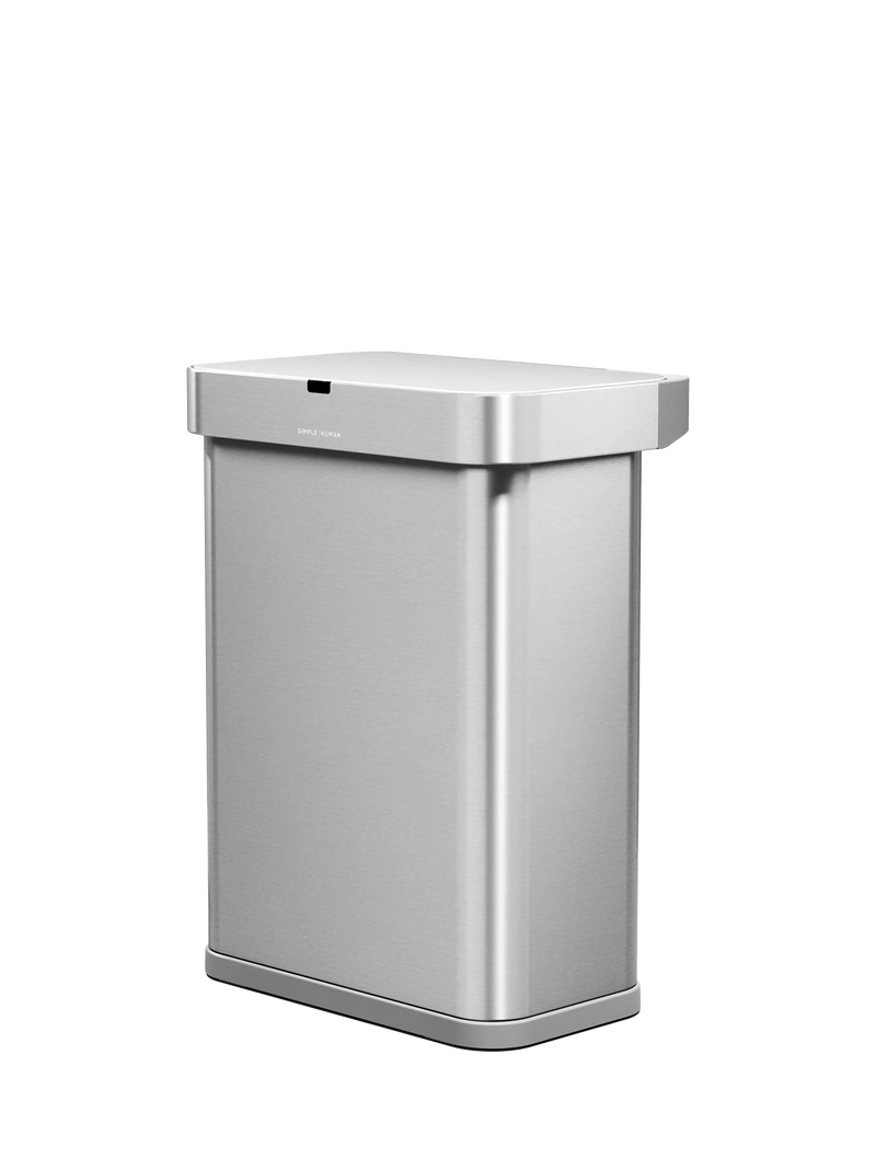 Simplehuman rectangular sensor bin 58L stainless steel, UK version