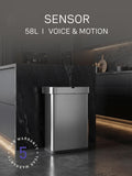 Simplehuman rectangular sensor bin 58L stainless steel, UK version