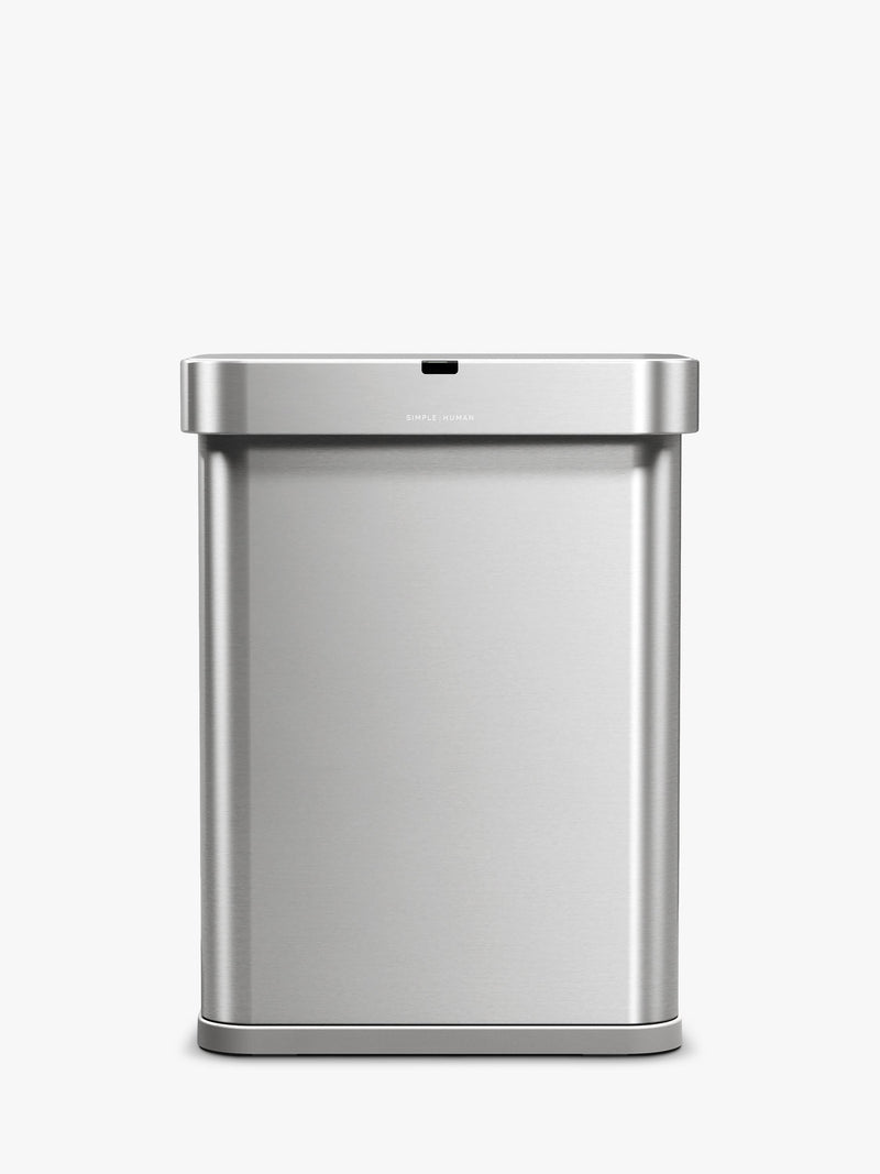 Simplehuman rectangular sensor bin 58L stainless steel, UK version
