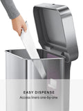Simplehuman rectangular sensor bin 58L stainless steel, UK version