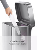 Simplehuman rectangular sensor bin 58L stainless steel, UK version