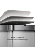Simplehuman rectangular sensor bin 58L stainless steel, UK version