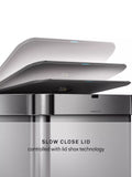 Simplehuman rectangular sensor bin 58L stainless steel, UK version