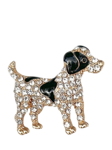 John Lewis QueenMee Embellished Dog Brooch Gold/Black- Buy online at McGrocer