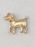 QueenMee embellished dog brooch gold black, imported from the UK