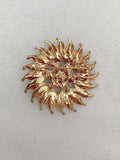 QueenMee embellished sunflower brooch with crystals and pearls (British brand)