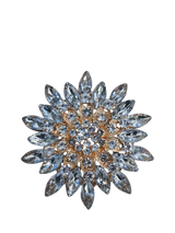 John Lewis QueenMee Embellished Flower Brooch Gold/Blue- Buy online at McGrocer