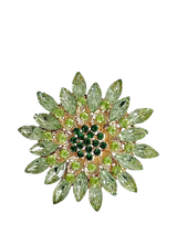 John Lewis QueenMee Embellished Flower Brooch Green- Buy online at McGrocer
